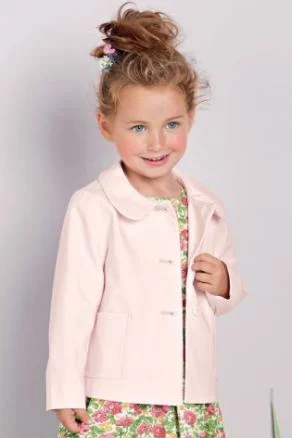 Розовый текстурированный короткий пиджак (от 3 мес. до 6 лет)