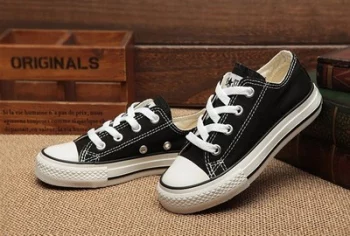 New brand kids canvas shoes fashion high - low shoes boys and girls sports canvas children shoes sizes 24-34