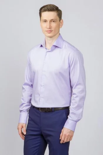 Приталенная хлопковая мужская рубашка KANZLER